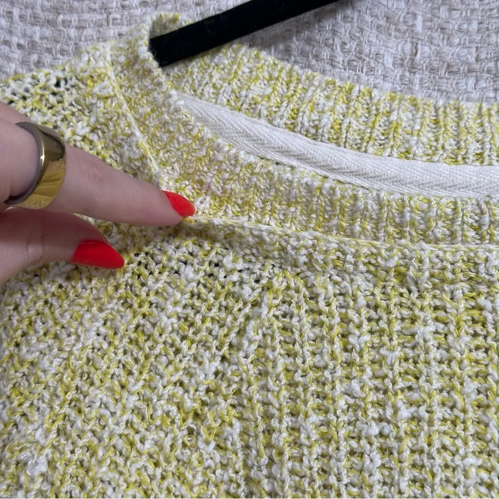 Free People Electric City Knit Sweater Butter Yellow Size XS Cotton Linen Blend